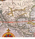 America on the Blaeu Antique World Map Detail