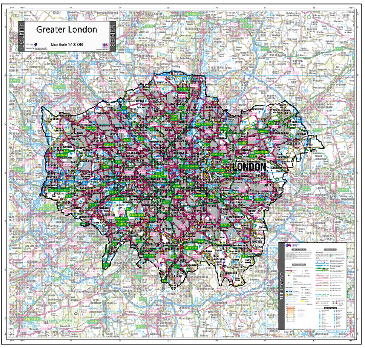 Map of Greater London County