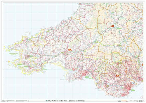 South Wales Postcode Map Sheet