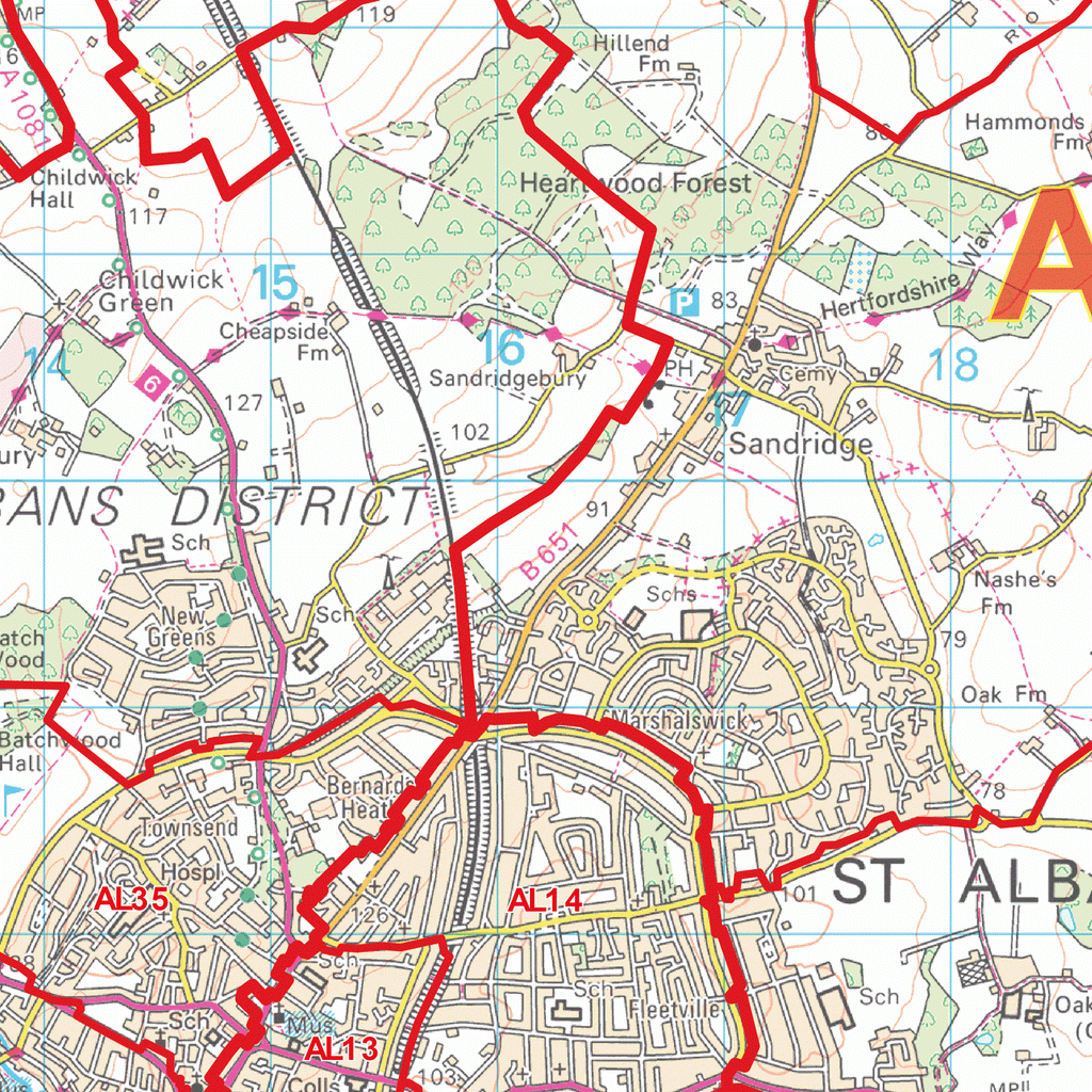 St Albans Postcode Map (AL) Map Logic