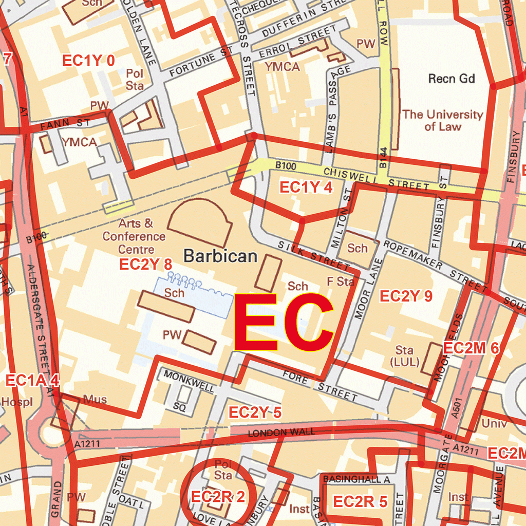 EC Postcode Area Map Map Logic