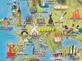 Landmarks of Europe on the Kids Illustrated Map of the World