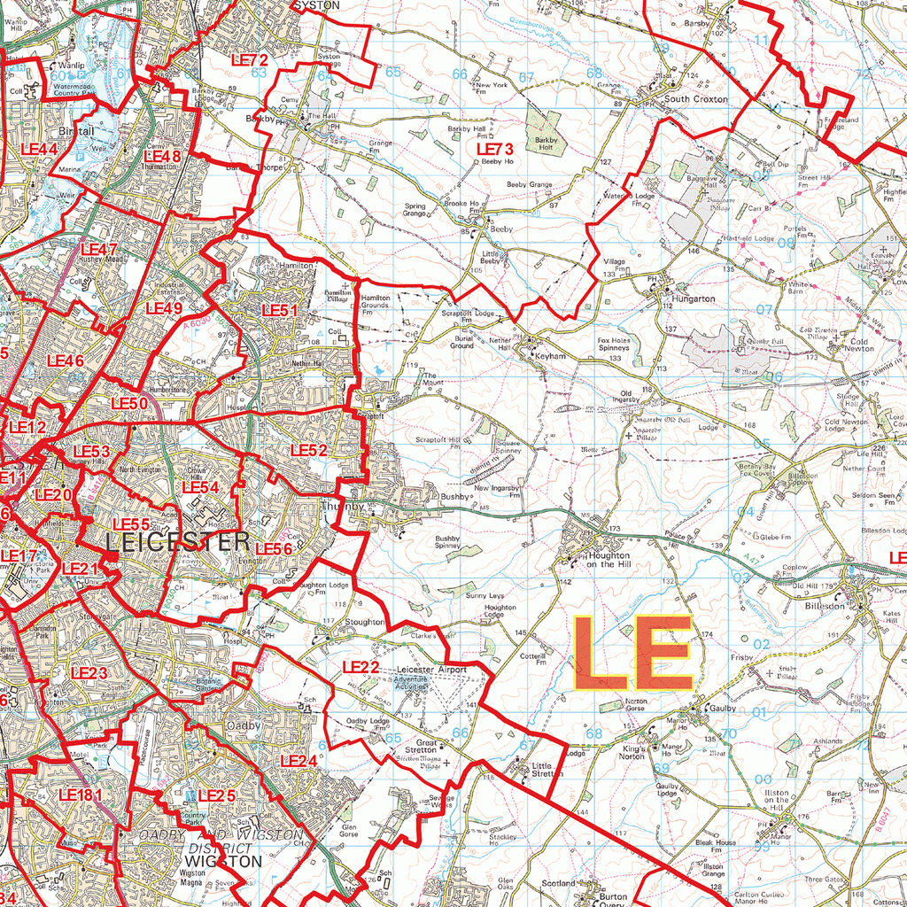 Leicester Postcode Map (LE) Map Logic