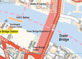 Tower Bridge on the Central London Street Wall Map
