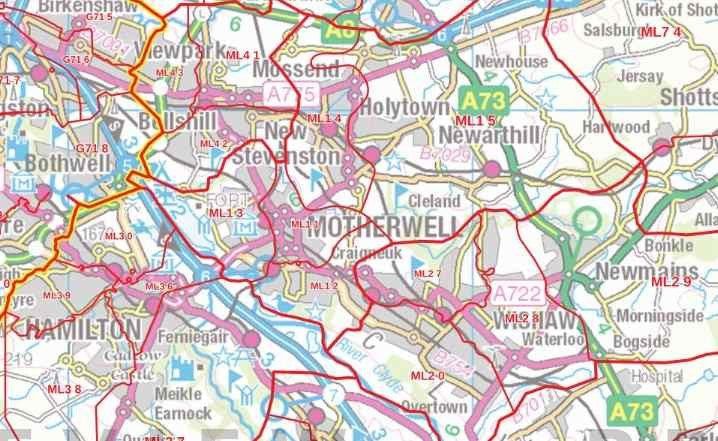Motherwell Postcode Map ML Map Logic motherwell-postcode-map-ml-map-logic