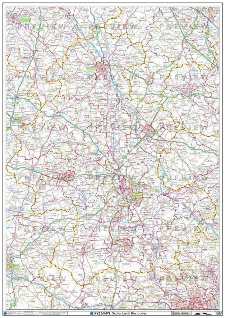 Greater Oxford (OX) Area Postcode Sector Map (G18) GIF or PDF Download