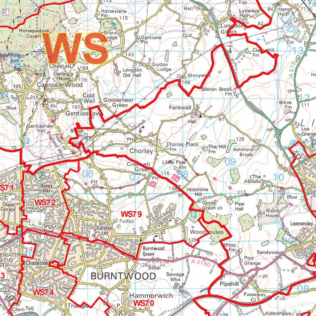 Walsall Postcode Map (WS) Map Logic