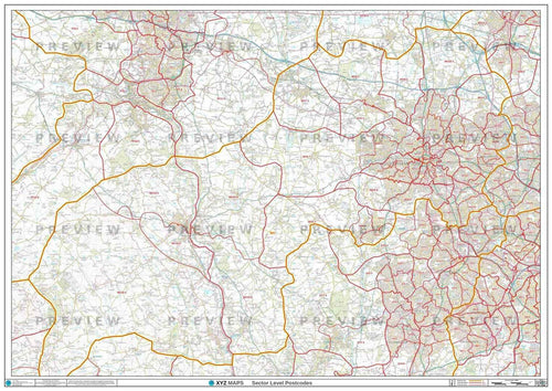 Wolverhampton Postcode Map for the WV Postcode Area - Full Sheet