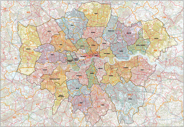 NEW ADDITION: The Greater London Authority Borough Postcode District Map