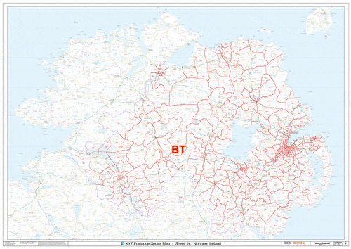 Northern Ireland/ Belfast Postcode Map (BT)