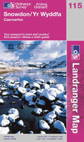 OLR115: Ordnance Survey Landranger Map of Snowdon & Caernarfon Paper Front Cover