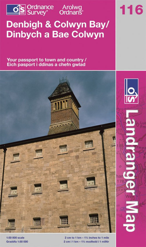 OLR116: Ordnance Survey Landranger Map of Denbigh & Colwyn Bay Paper Front Cover