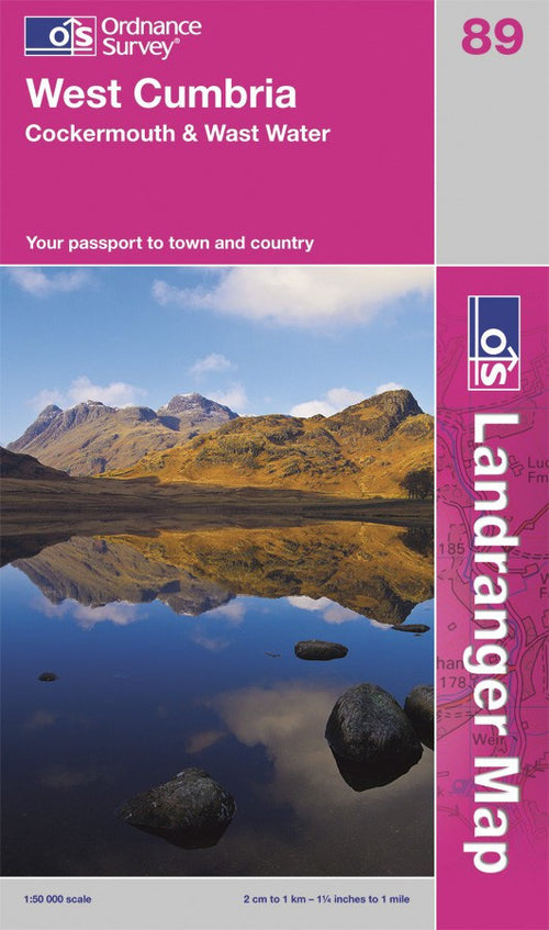 OLR089: Ordnance Survey Landranger Map of West Cumbria, Cockermouth & Wast Water Paper Front Cover