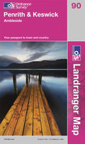 OLR090: Ordnance Survey Landranger Map of Penrith, Keswick & Ambleside Paper Front Cover