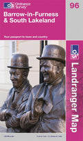 OLR096: Ordnance Survey Landranger Map of Barrow-in-Furness & South Lakeland Paper Front Cover