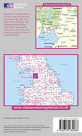 OLR097: Ordnance Survey Landranger Map of Kendal, Morecambe, Windermere & Lancaster Back Cover