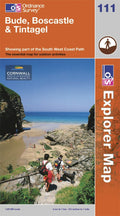 OS Explorer Map of Bude, Boscastle & Tintagel (OL111) Paper Front Cover