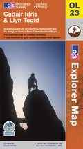 OL23: Ordnance Survey Explorer Map of Cadair Idris & Bala Lake Paper Front Cover