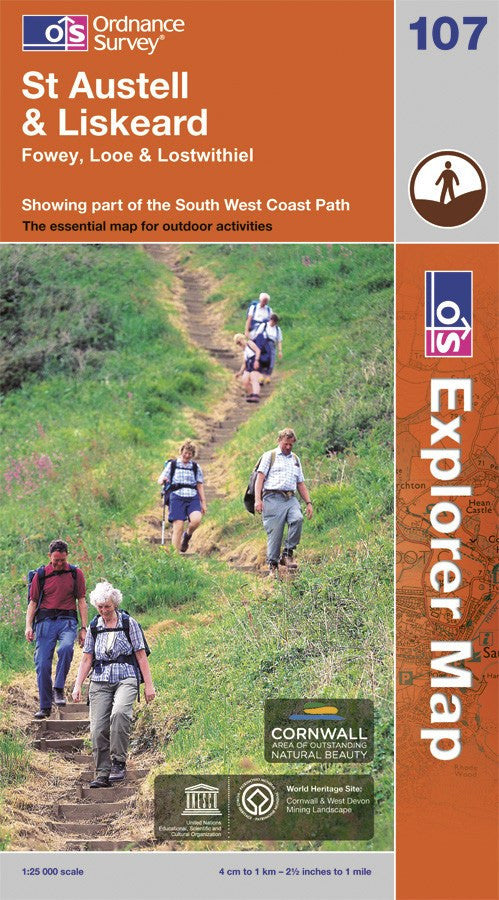OS Explorer Map of St Austell & Liskeard (OL107) Paper Front Cover