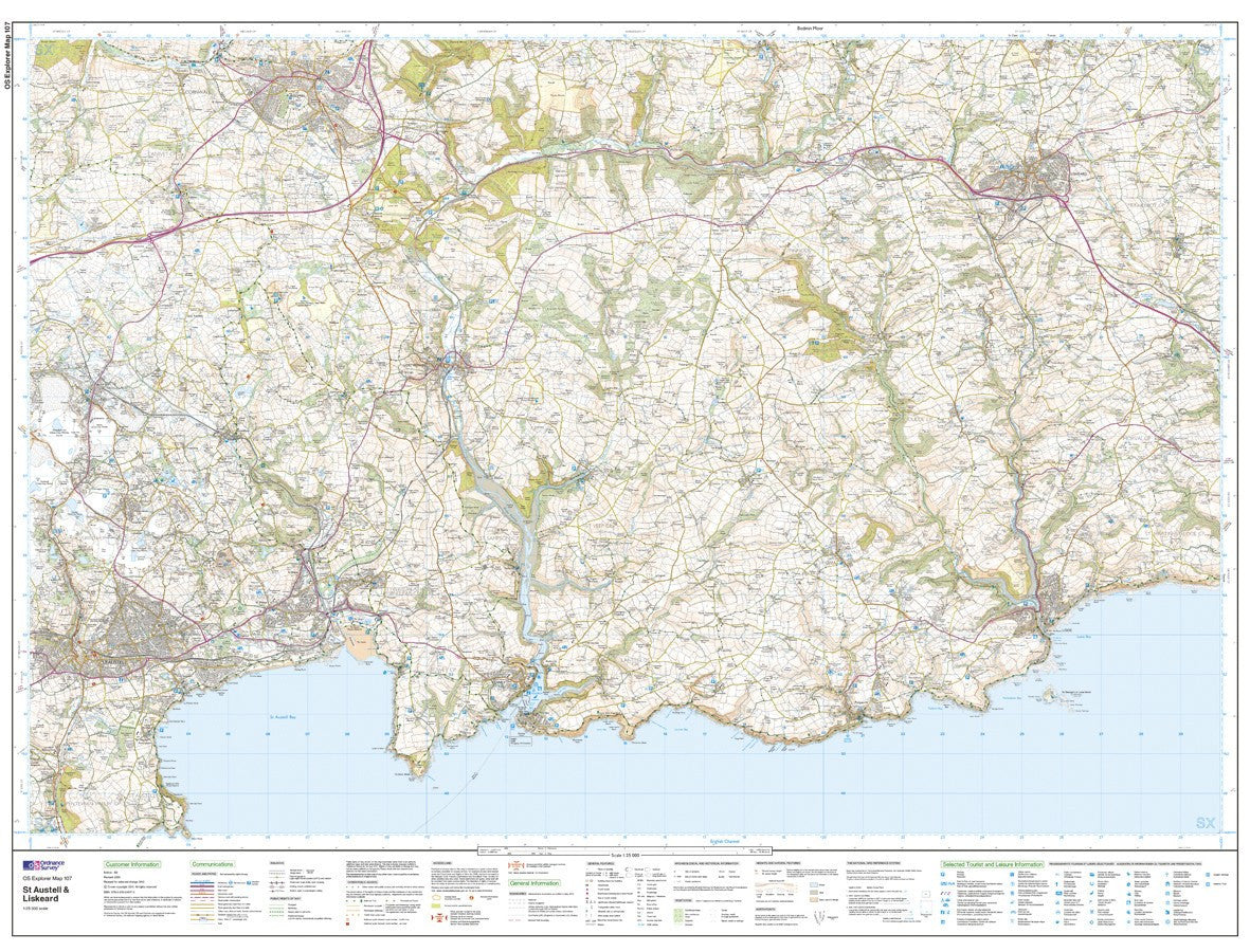 OS Explorer Map of St Austell & Liskeard (OL107) Map Logic