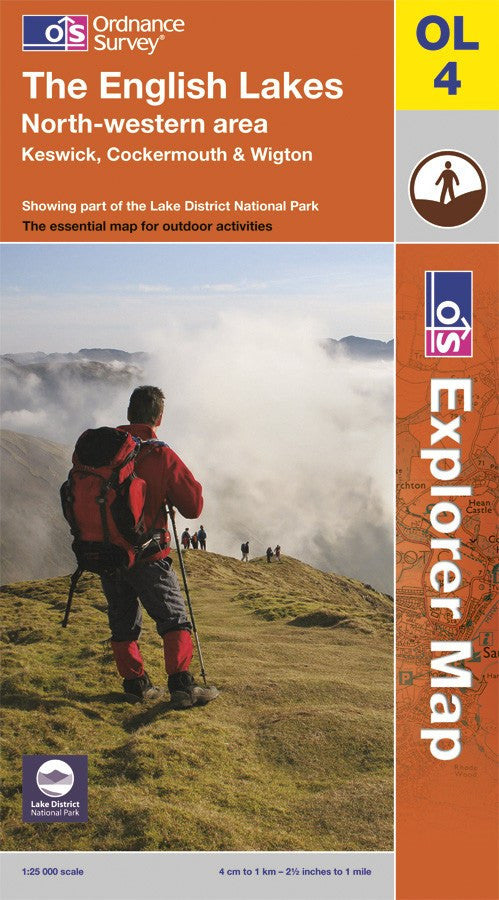 OL04: Ordnance Survey Explorer Map of the English Lake District (North West) Paper Front Cover