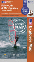 OS Explorer Map of Falmouth & Mevagissey (OL105) Active Front Cover
