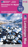 OLR115: Ordnance Survey Landranger Map of Snowdon & Caernarfon Active Front Cover