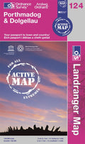 OLR124: Ordnance Survey Landranger Map of Porthmadog & Dolgellau Active Front Cover