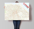 This is an A0 landscape wall map (the 'Xtreme Accuracy' logo is not printed on the map)