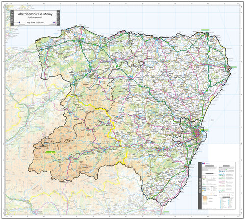 Map of Aberdeenshire Moray, Angus and Forfar Counties