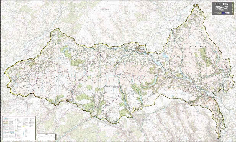 Brecon Beacons National Park Wall Map (151 x 93cm)