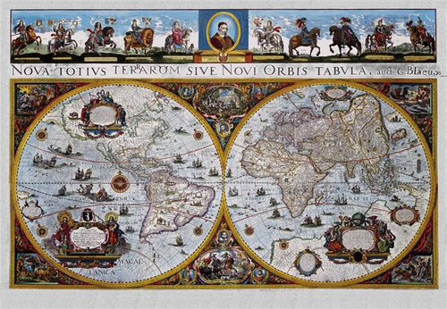 Blaeu Antique World Map Full Sheet