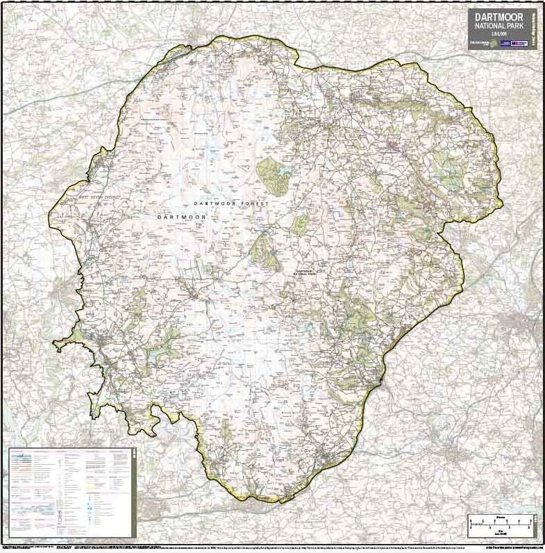 Dartmoor National Park Wall Map