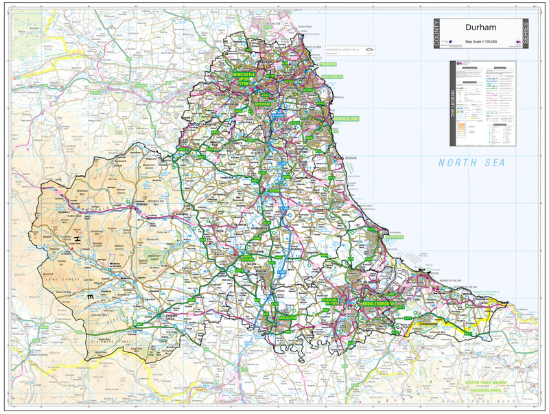 County Durham County Map