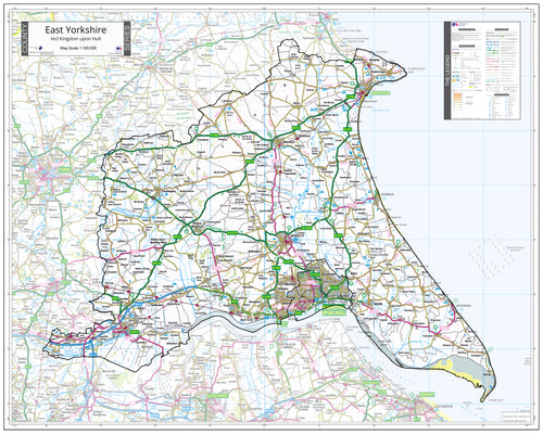 Map of East Yorkshire County