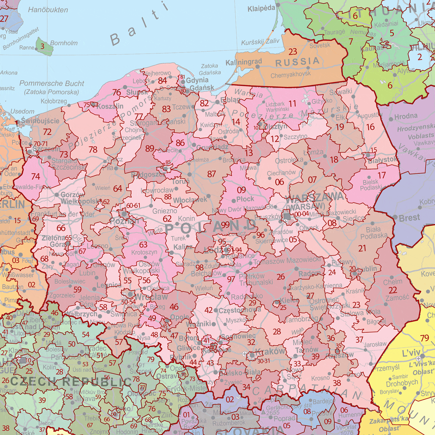 Slovakia Postcode Map Postcode Map Of Europe – Map Logic