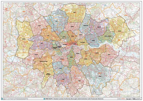 London Borough Postcode Map Overview