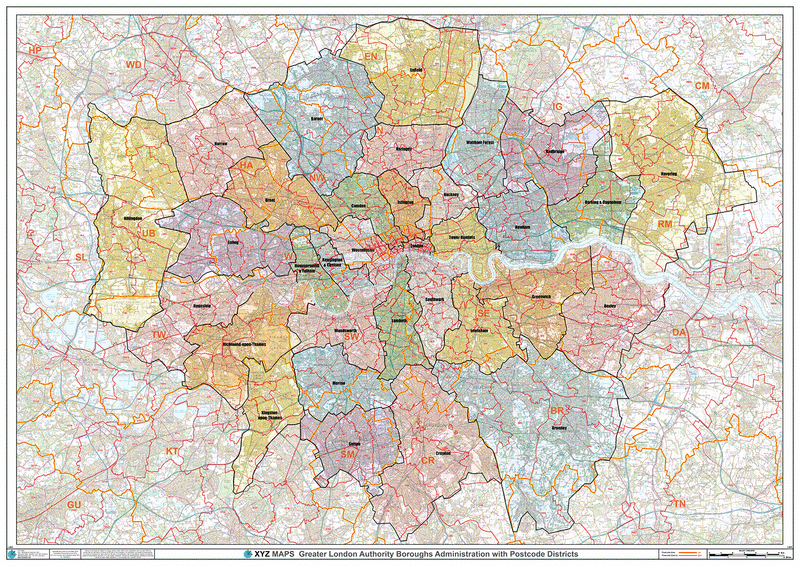 London Borough Postcode Map Overview
