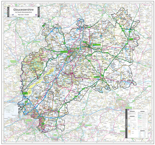 Map of Gloucestershire County