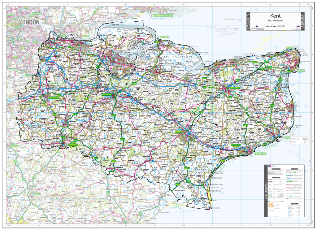 Kent County Wall Map – Map Logic