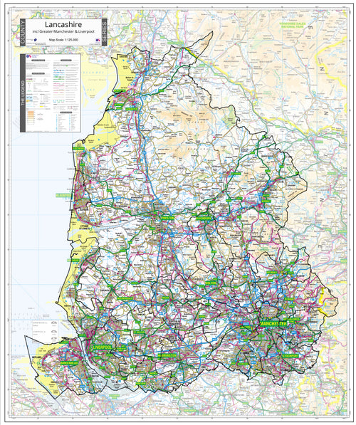 Map of Lancashire County