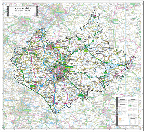 Map of Leicestershire County