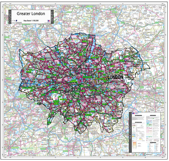 Map of Greater London County
