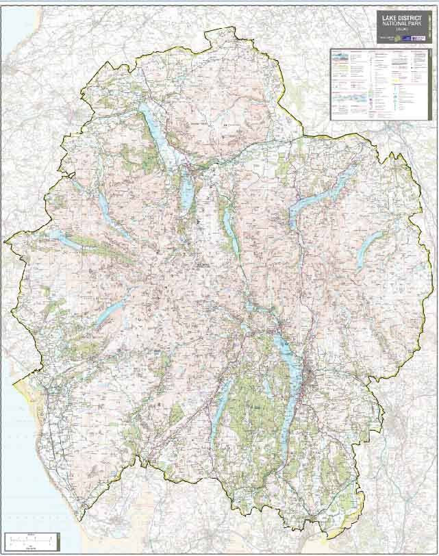 Lake District National Park Wall Map