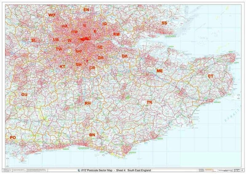 South East England Postcode Sector Map PDF or GIF Download