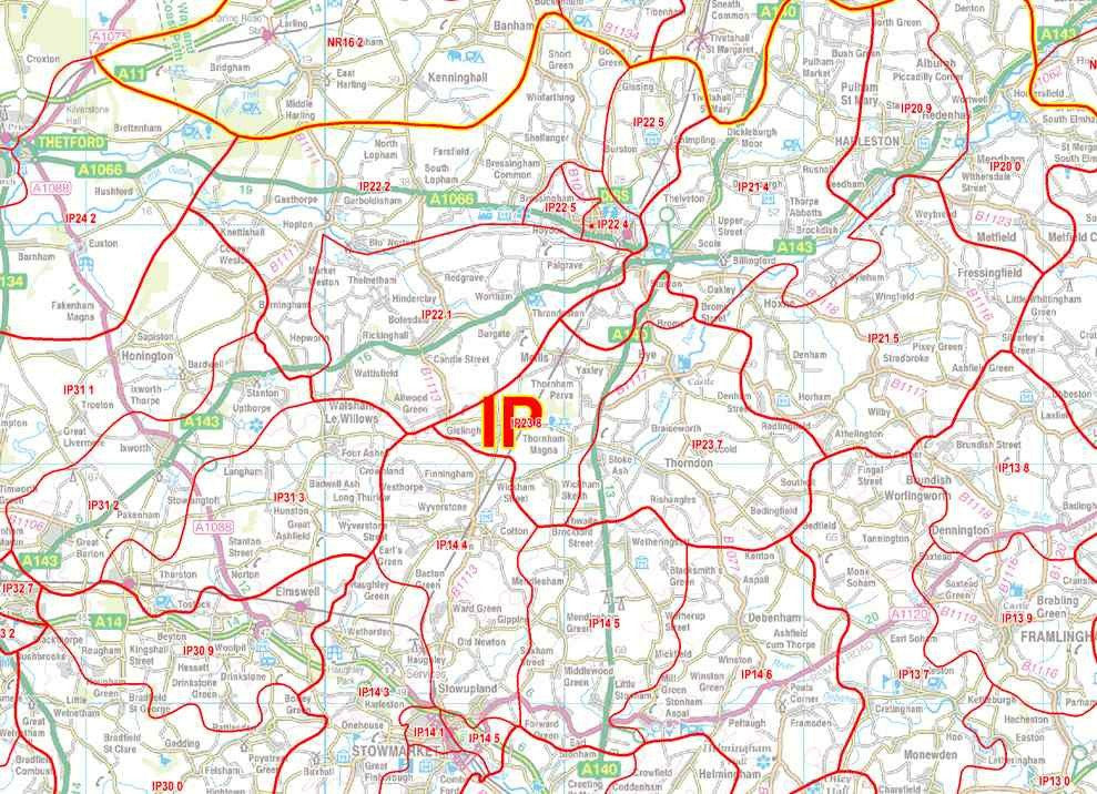Ea Postcode East Anglia Postcode Sector Map (S8) – Map Logic