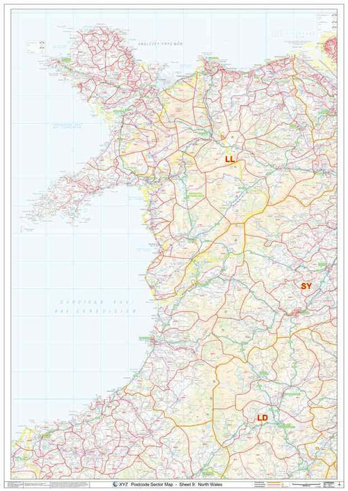 North Wales Postcode Map Sheet