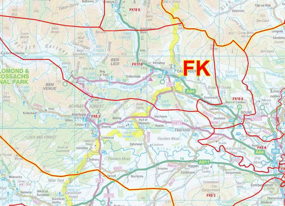 Central West Scotland Postcode Sector Map (S17) – Map Logic