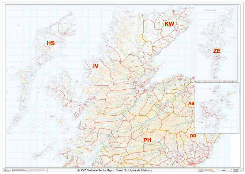 Scottish Highlands Postcode Map Sheet