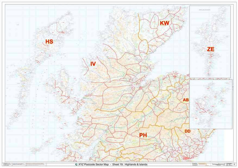 Scottish Highlands Postcode Sector Map (S19) GIF or PDF Download – Map ...